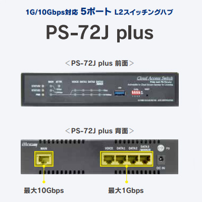 PS-72J plus／PS-73J plus IPoE V6通信機能装備 クラウドアクセススイッチ