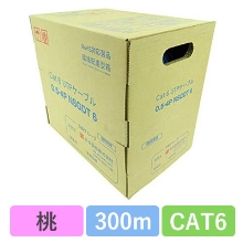 NSGDT6 0.5X4P(PK)　CAT6 単線LANケーブル 300m巻き（桃）