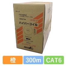 TPCC6 0.5X4P(OR) <CAT6>　CAT6 単線LANケーブル 300m巻き（橙）