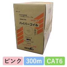 TPCC6 0.5X4P(PK) <CAT6>　CAT6 単線LANケーブル 300m巻き（桃）